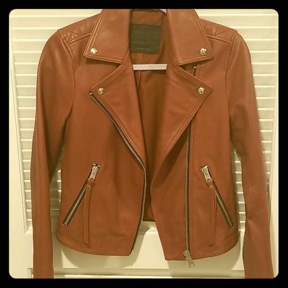 All Saints Jackets & Blazers - AllSaints Hadi Biker Leather Jacket Oxblood Red 4
